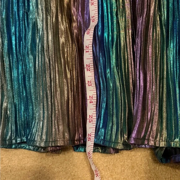 Queen Of Sparkles girls metallic multicolored rainbow hood kids dress large L - Picture 4 of 8